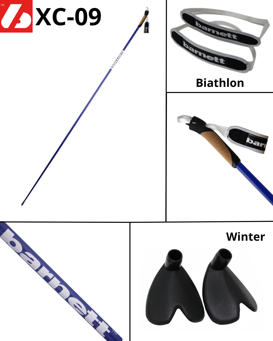 XC-09 Carbon Ski Poles for Nordic and Roller Skiing
