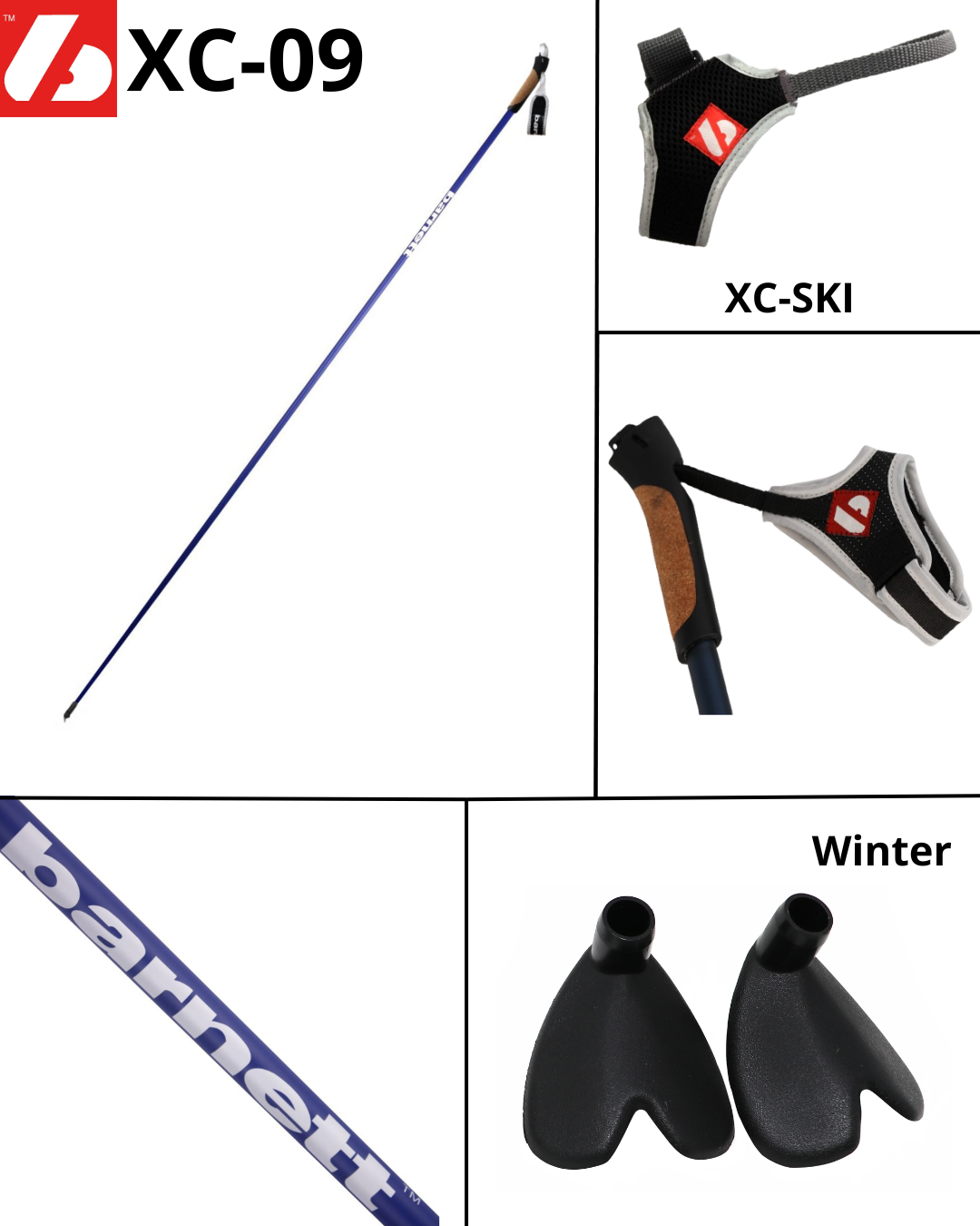 XC-09 Carbon Ski Poles for Nordic and Roller Skiing