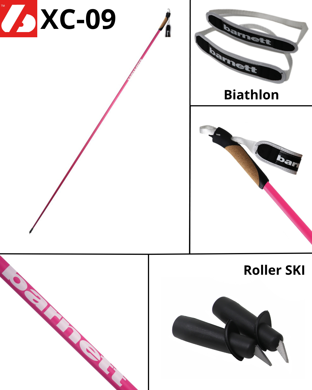 XC-09 Carbon Ski Poles for Nordic and Roller Skiing