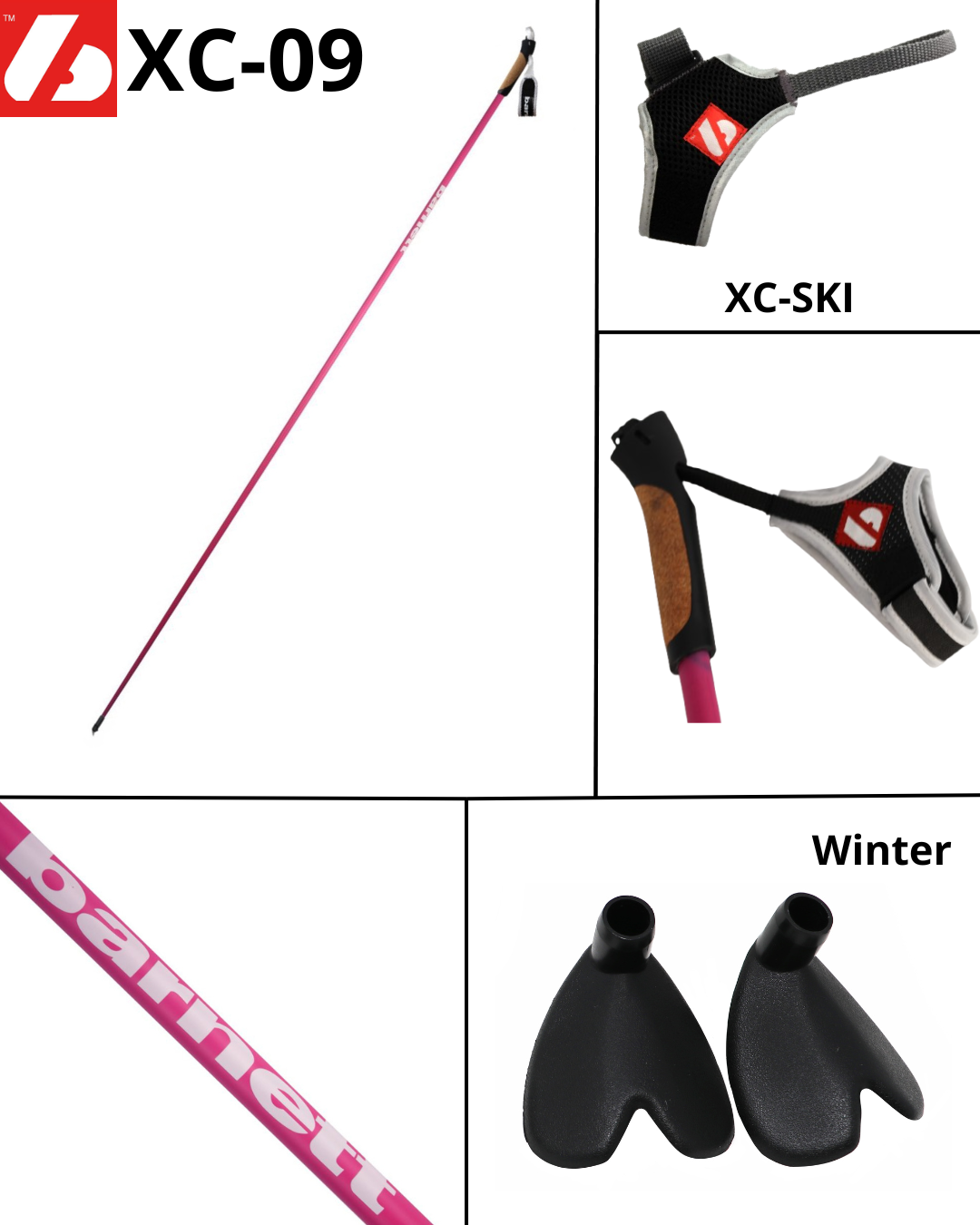 XC-09 Carbon Ski Poles for Nordic and Roller Skiing