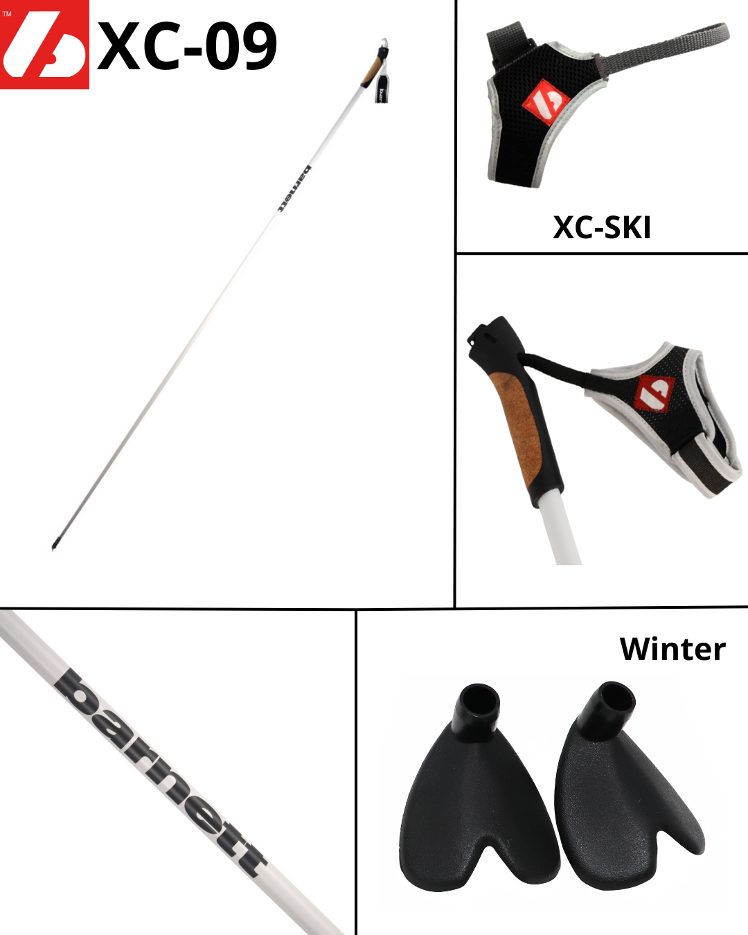 XC-09 Carbon Ski Poles for Nordic and Roller Skiing