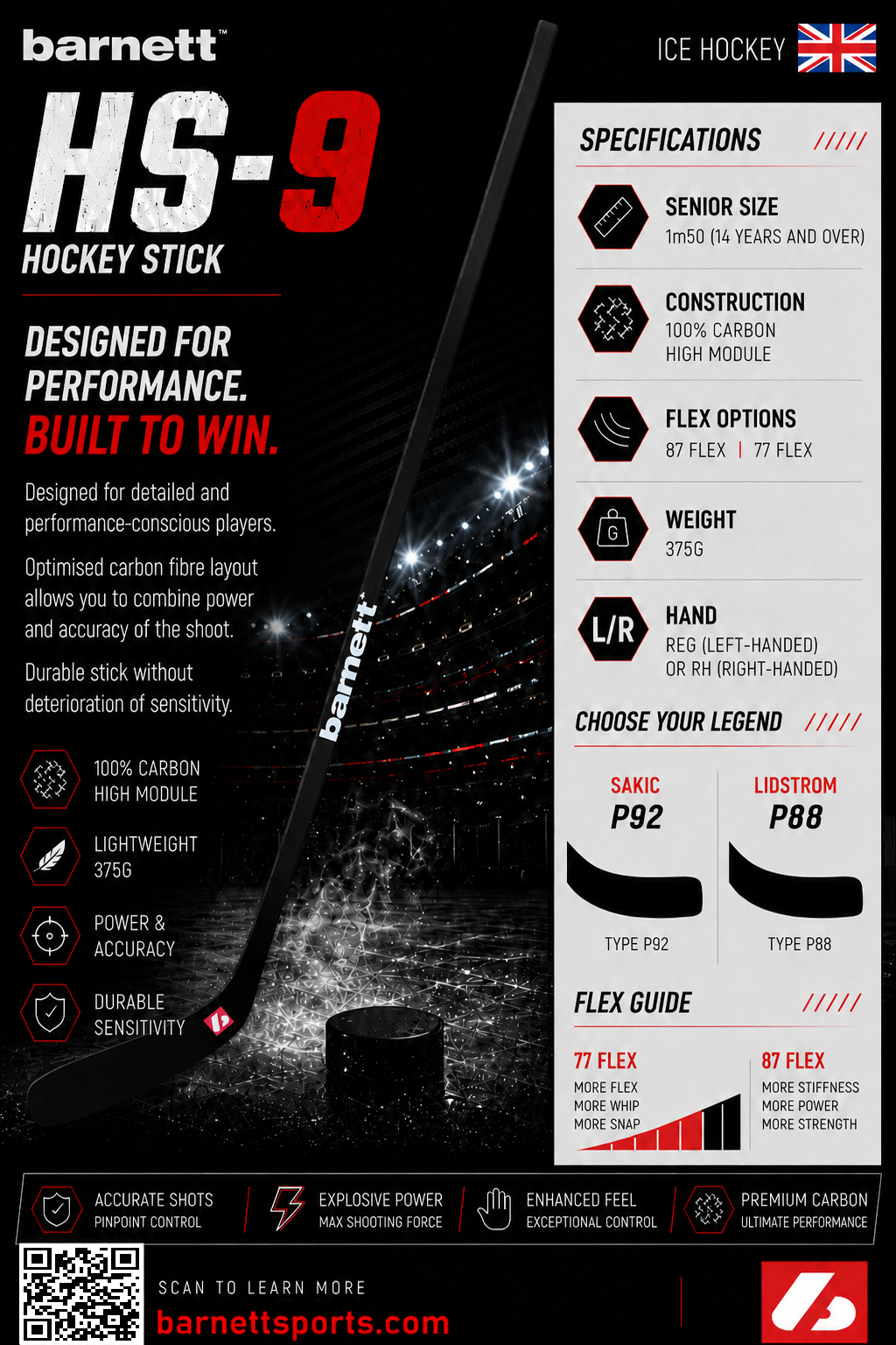 HS-9 High Modulus Carbon Hockey Stick