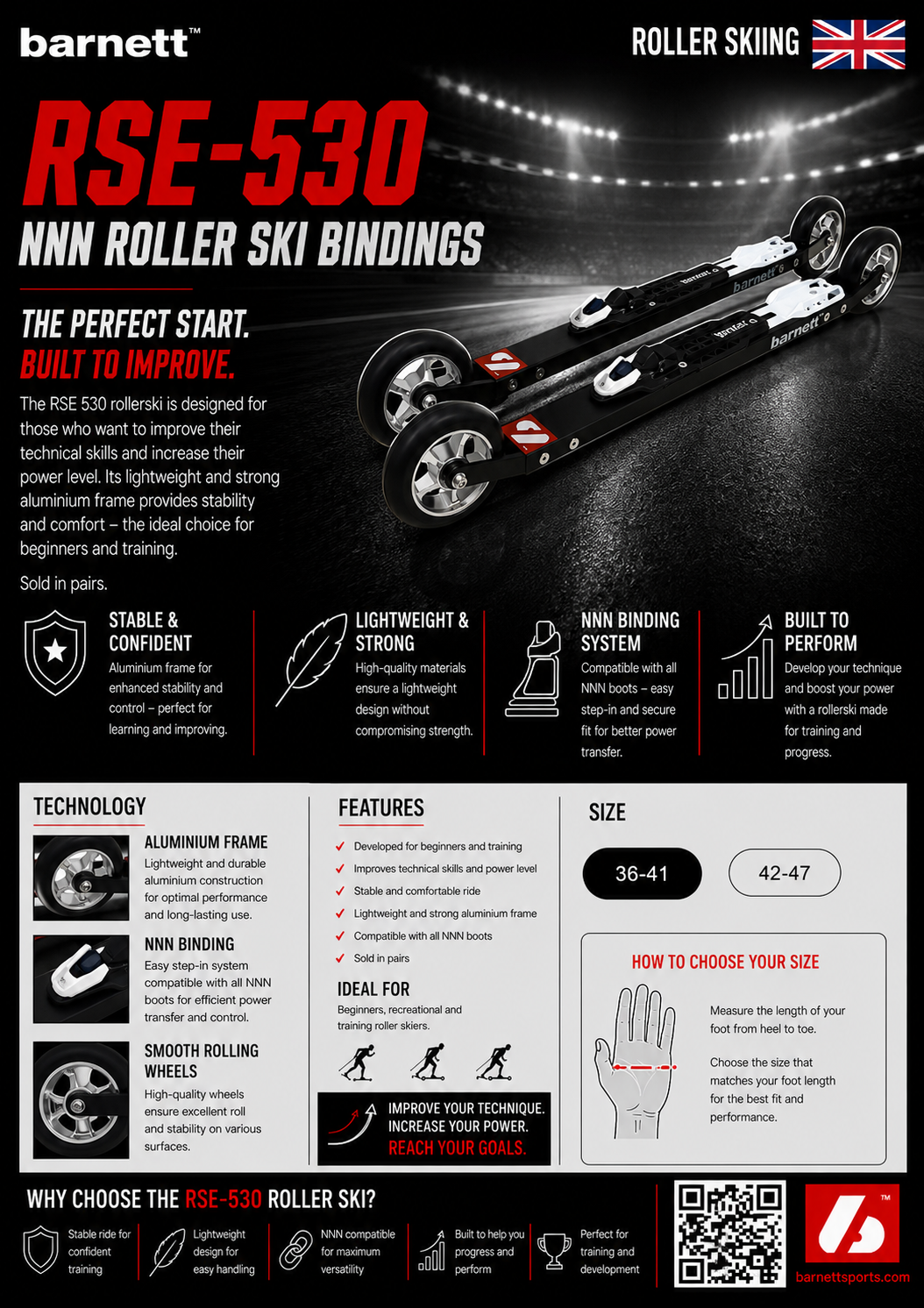 RSE-530 Bindings NNN Roller ski, BLACK