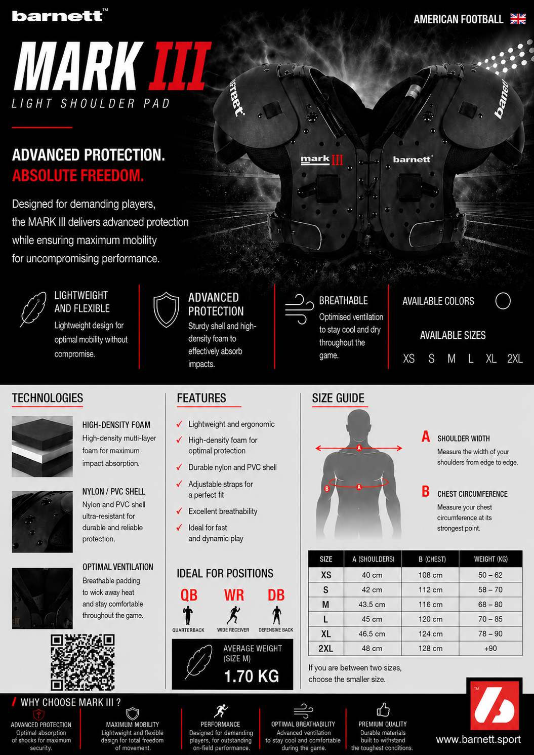 MARK III Football shoulder pad pro