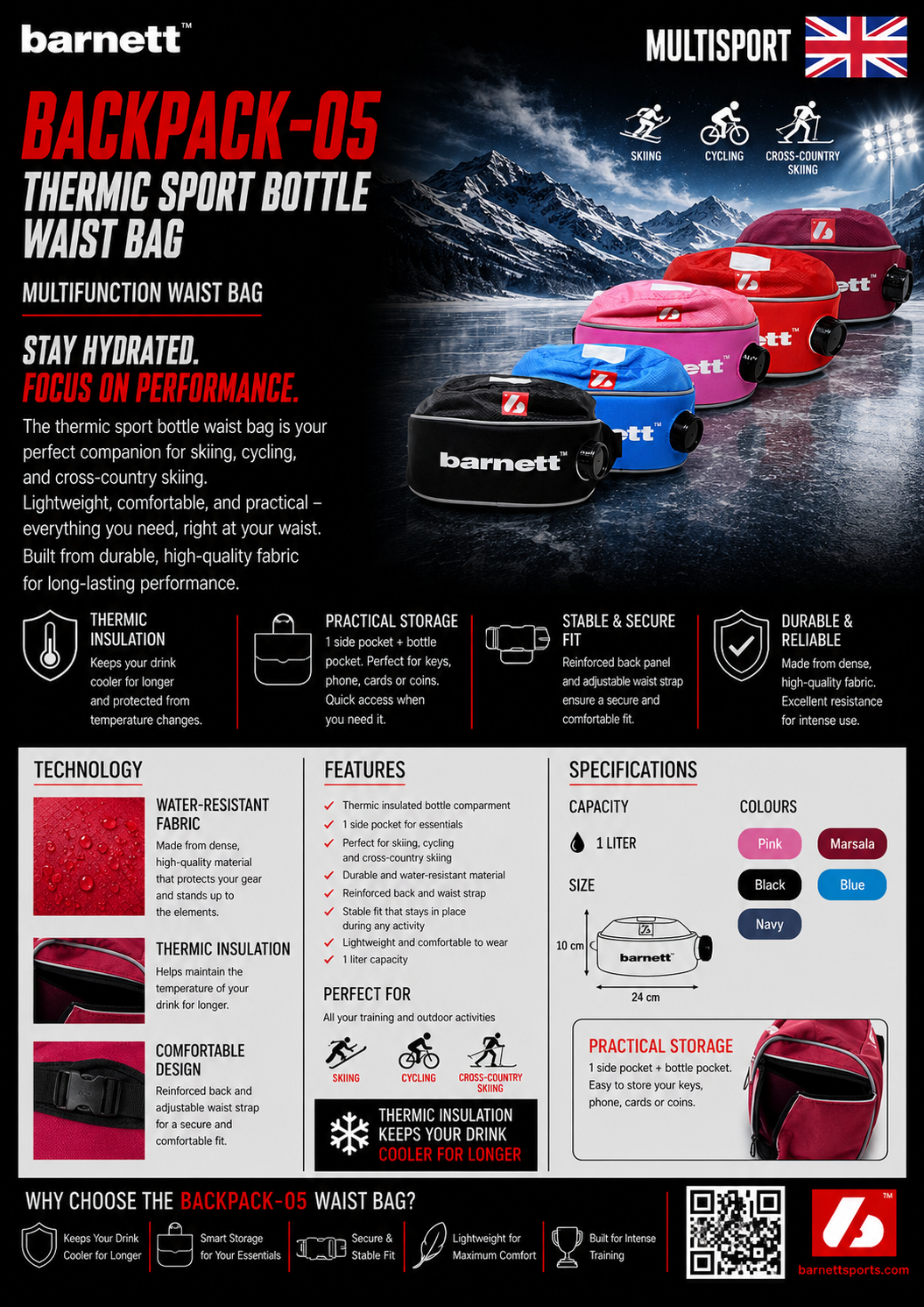 BACKPACK-05 Multifunction Thermic Sport Bottle Waist Bag