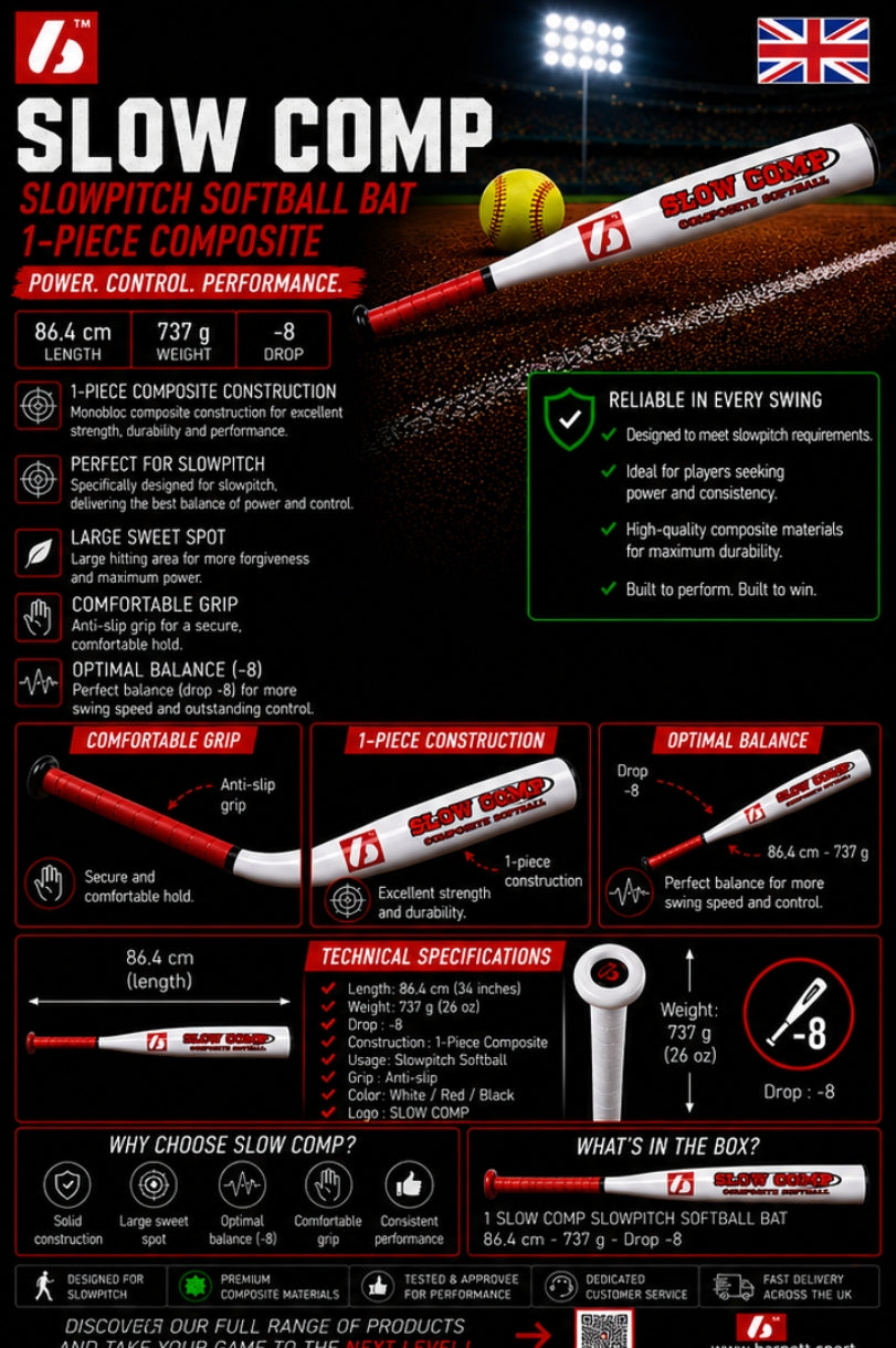 SLOW COMP Softball bat SLOWPITCH Composite, 34-26
