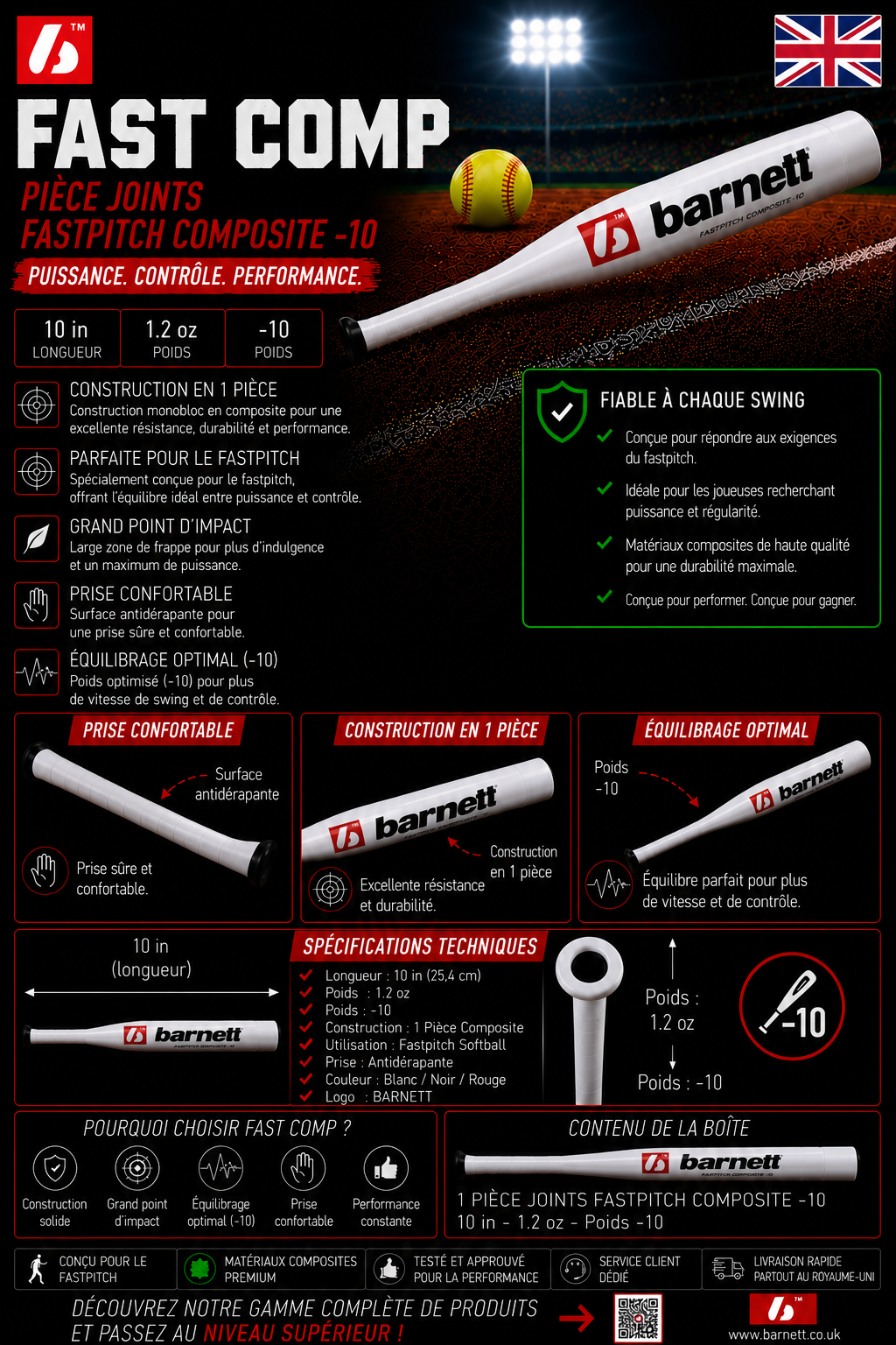 FAST COMP Softball bat FASTPITCH Composite, 33-23