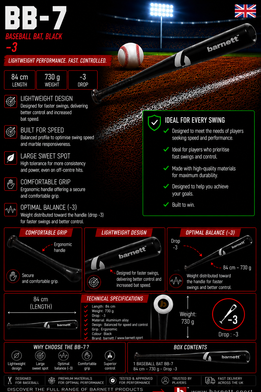 BB-7 Baseball bat in superior maple wood pro