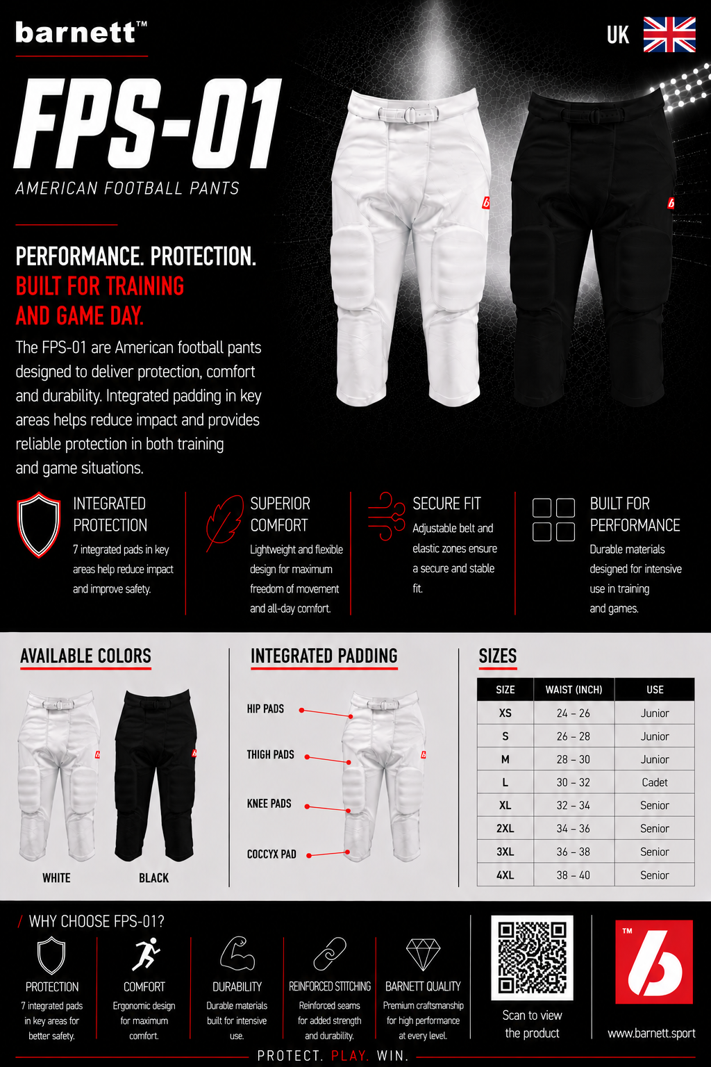 FPS-01 pants with built-in protection, 7 pads