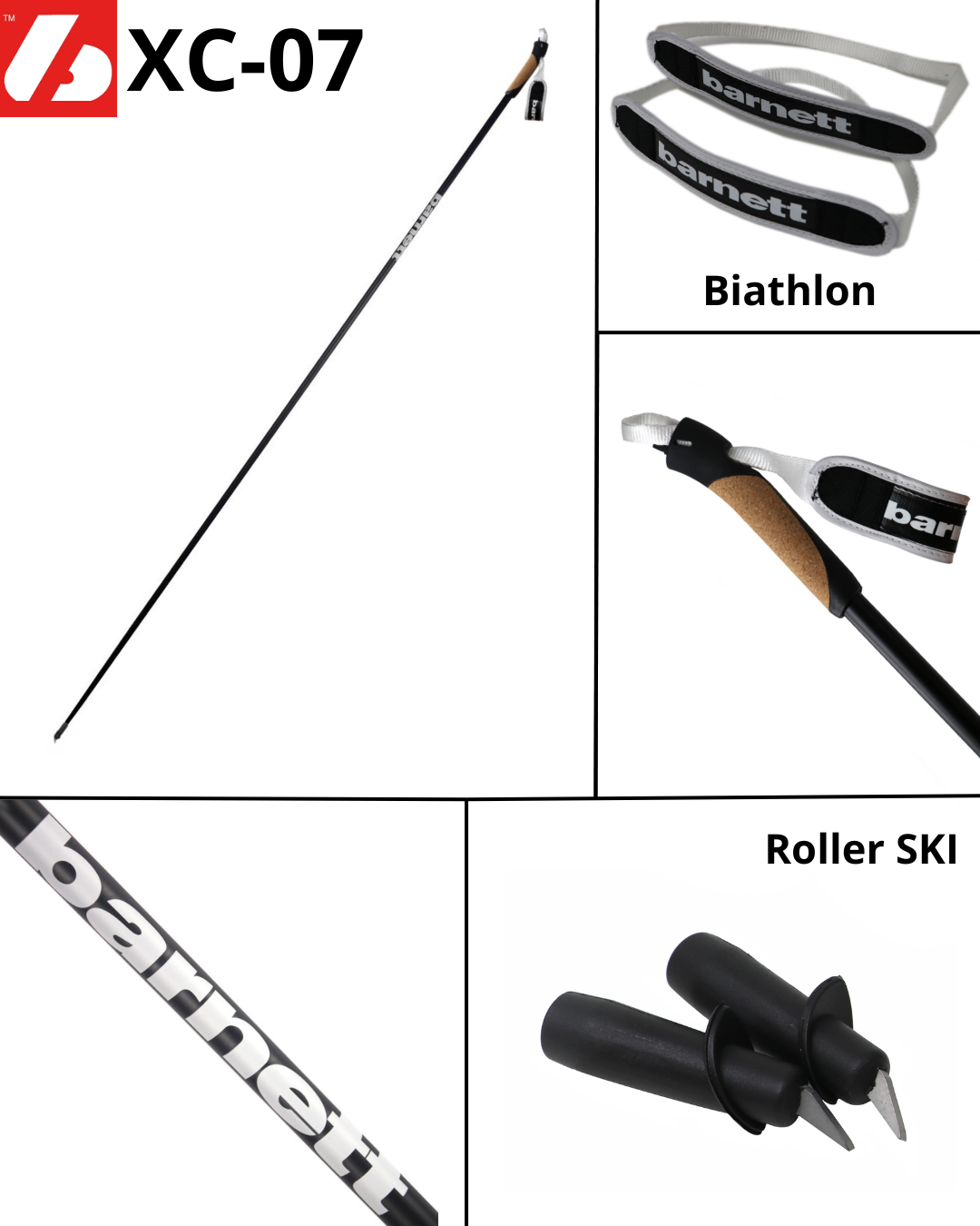 XC-07 Carbon Ski Poles for Nordic and Roller Skiing, Junior