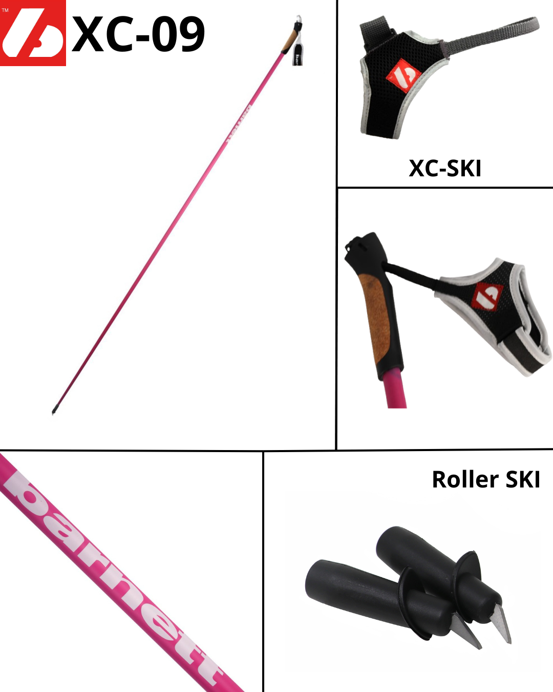 XC-09 Carbon Ski Poles for Nordic and Roller Skiing