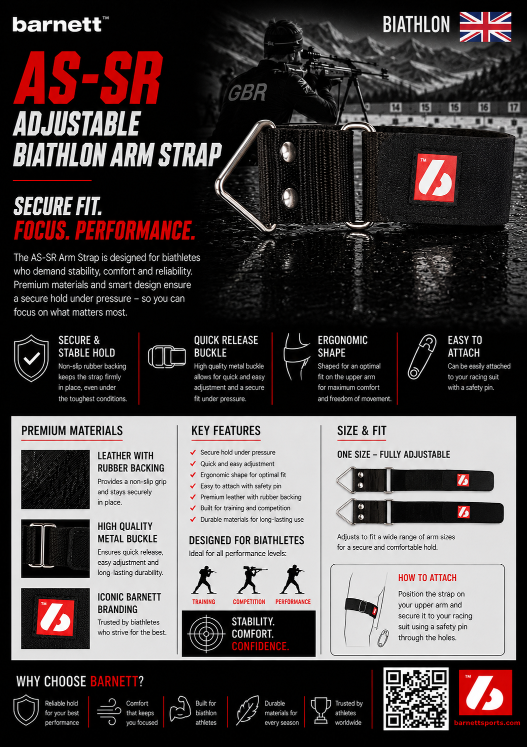 AS-SR Adjustable Biathlon Arm Strap