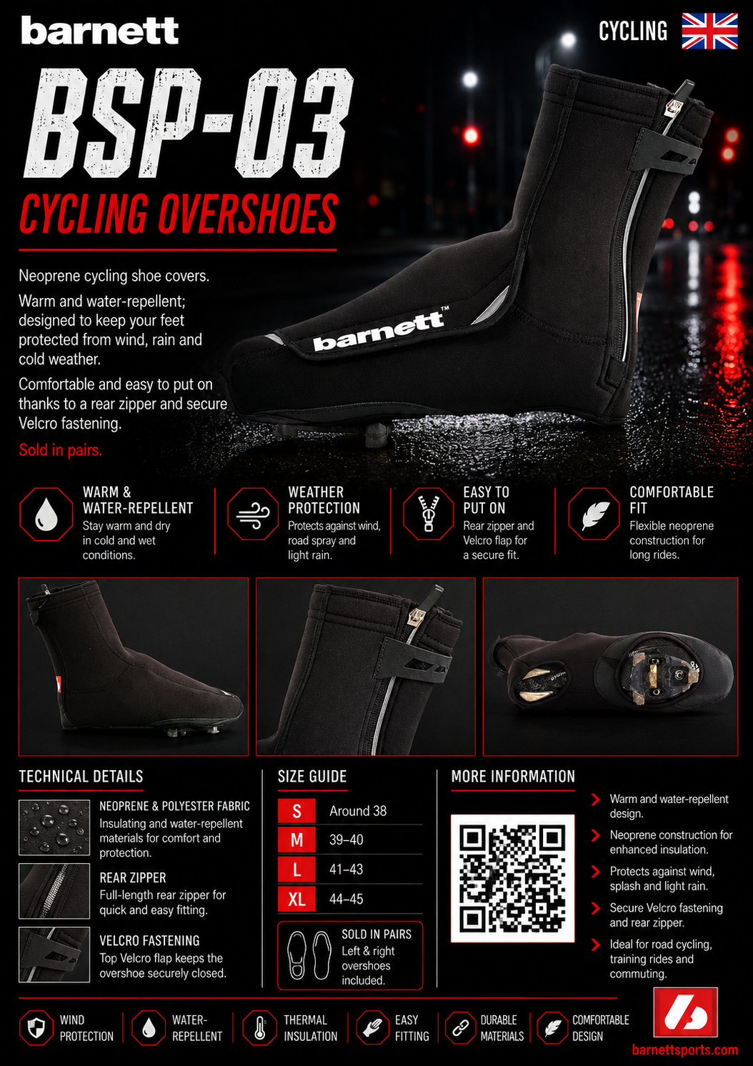 BSP-03 Cycling overshoes, Warm and water-repellent.
