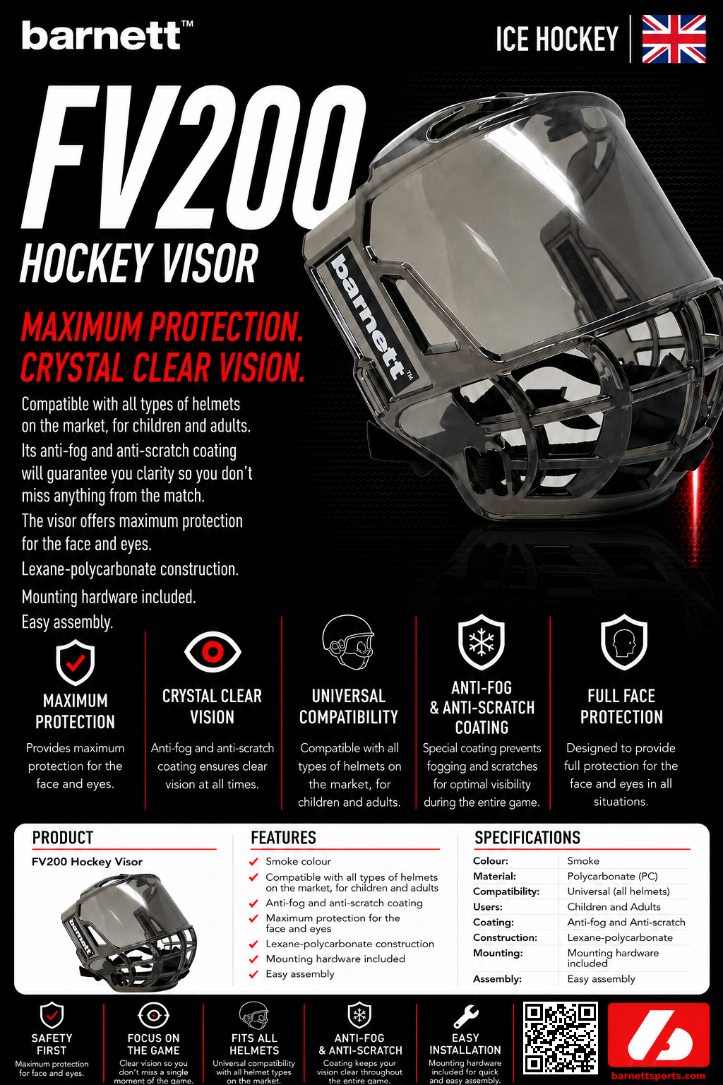 FV200 Hockey Visor