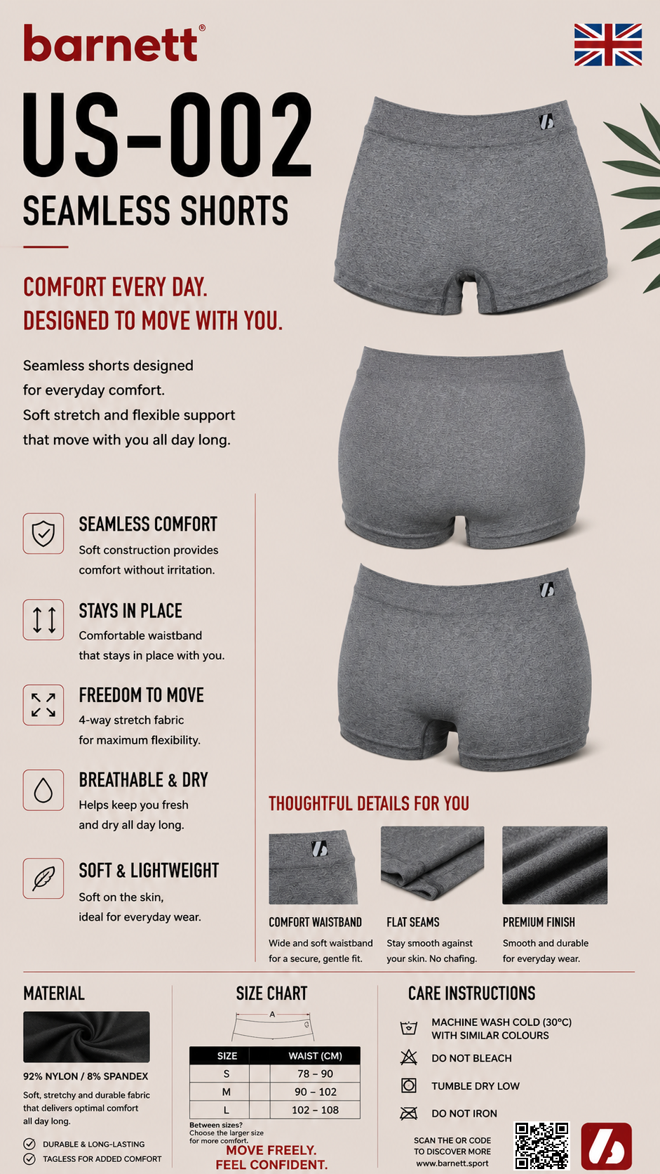 US-002 Shorty Grey (Set of 3)