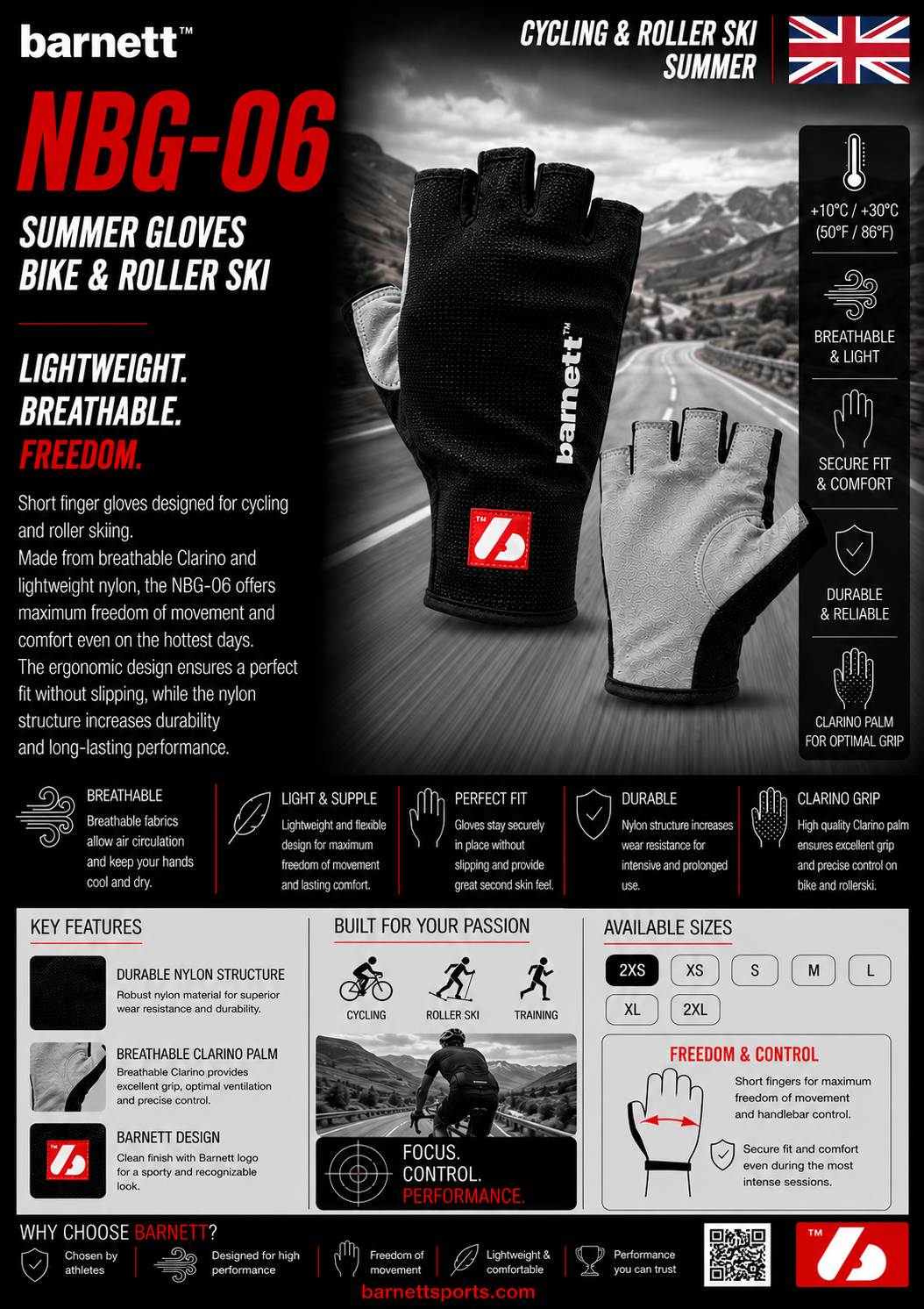 NBG-06 Bike & Roller Ski Gloves Summer