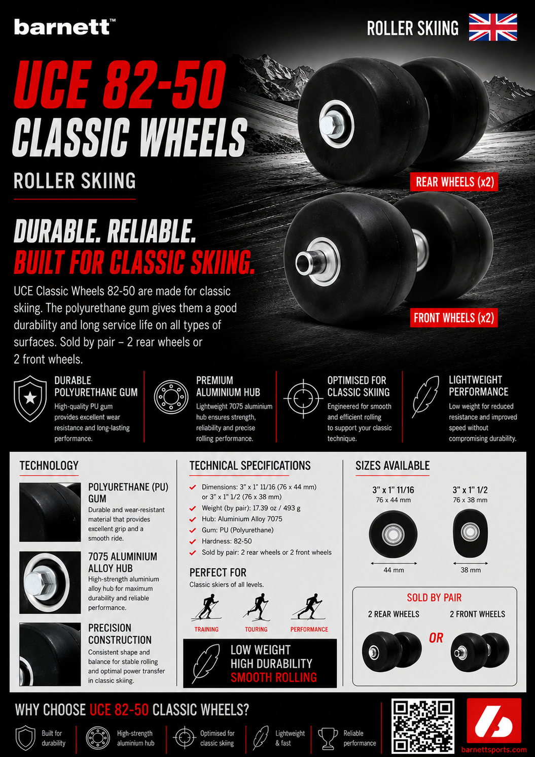 UCE 82-50 Classic wheels FRONT 82-50 (x2)