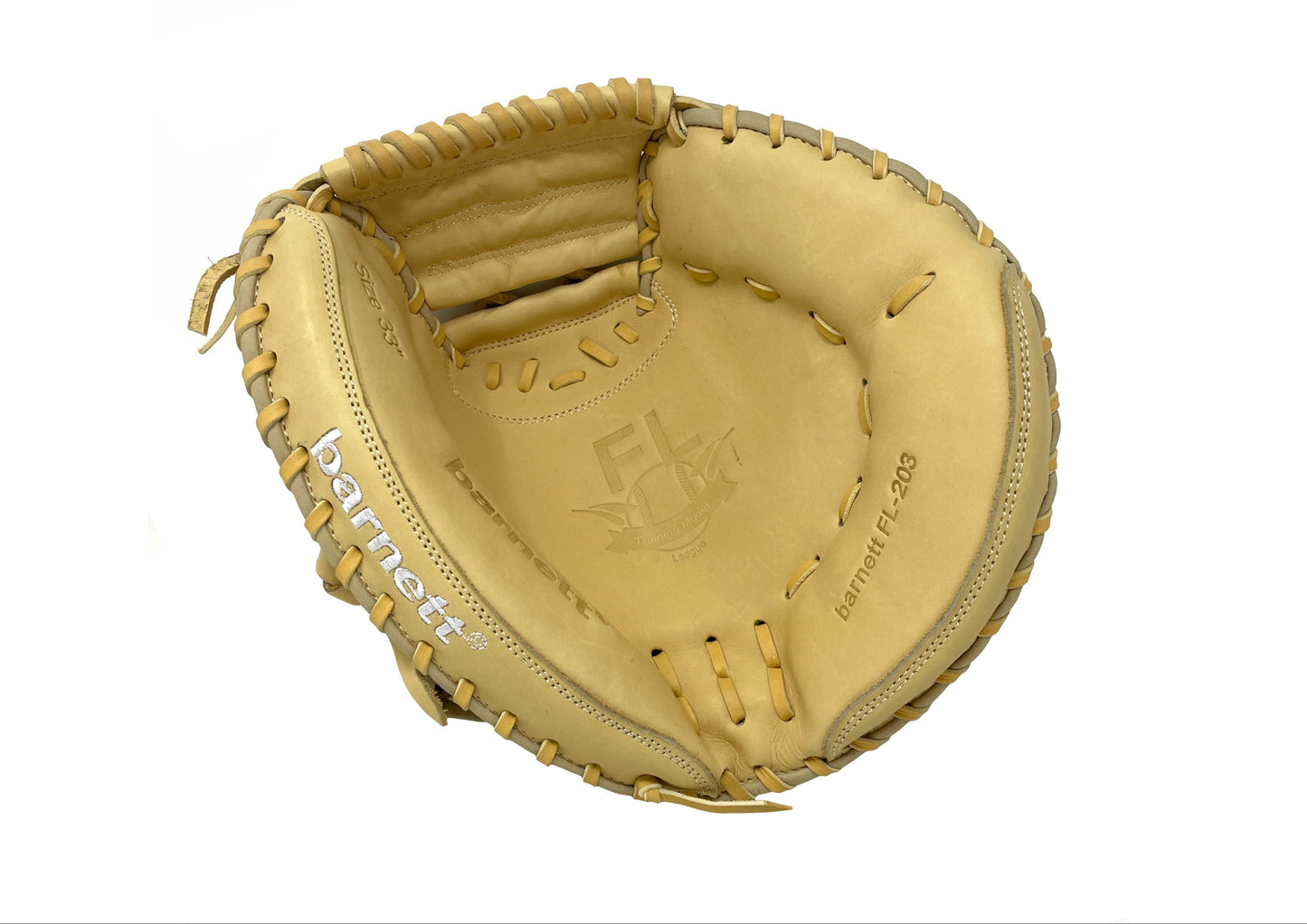 FL-203  softball glove, high quality, leather, catcher, 33'' Beige