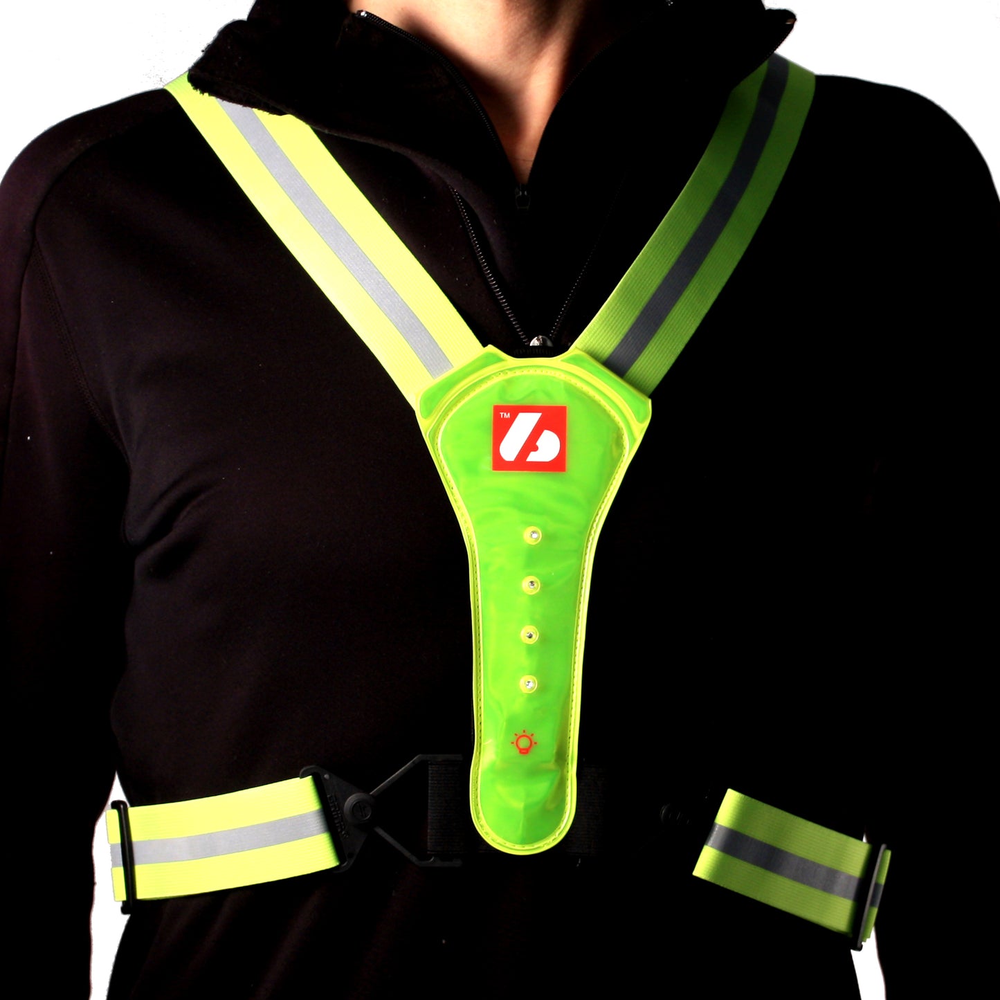 LW-1 Fluorescent vest with LED lights and reflective stripes