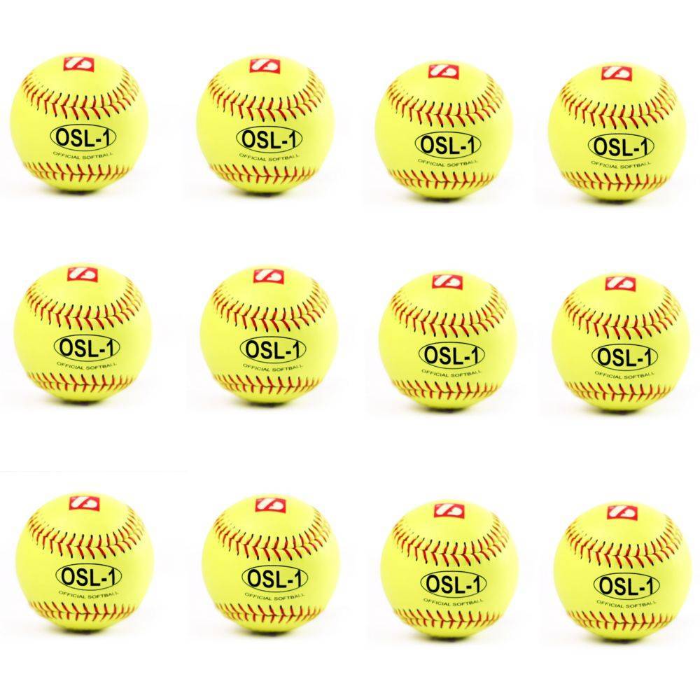 OSL-1 High competition softball, size 12", yellow, 1 dozen