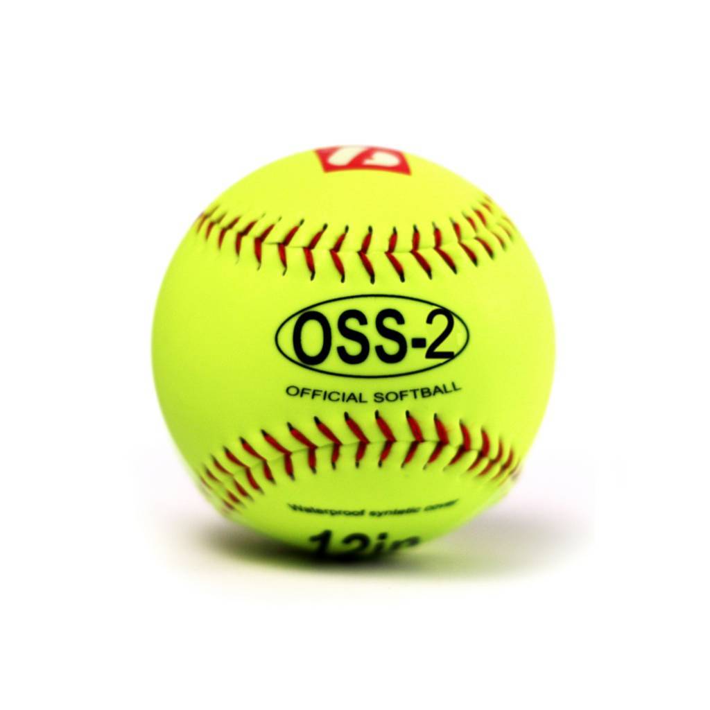 OSS-2 Practice softball ball, soft touch, size 12", white, 2 pieces