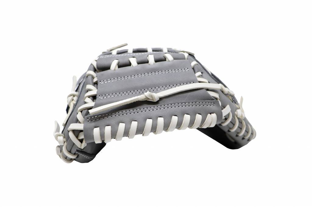 FL-203  softball glove, high quality, leather, catcher, light grey