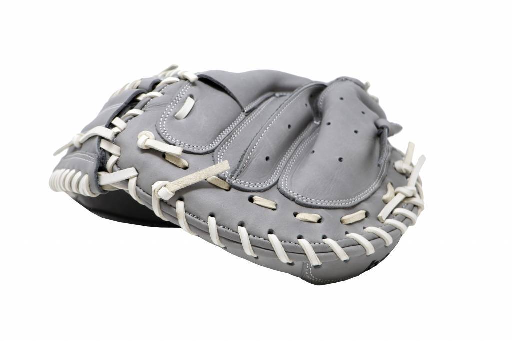 FL-203  softball glove, high quality, leather, catcher, light grey